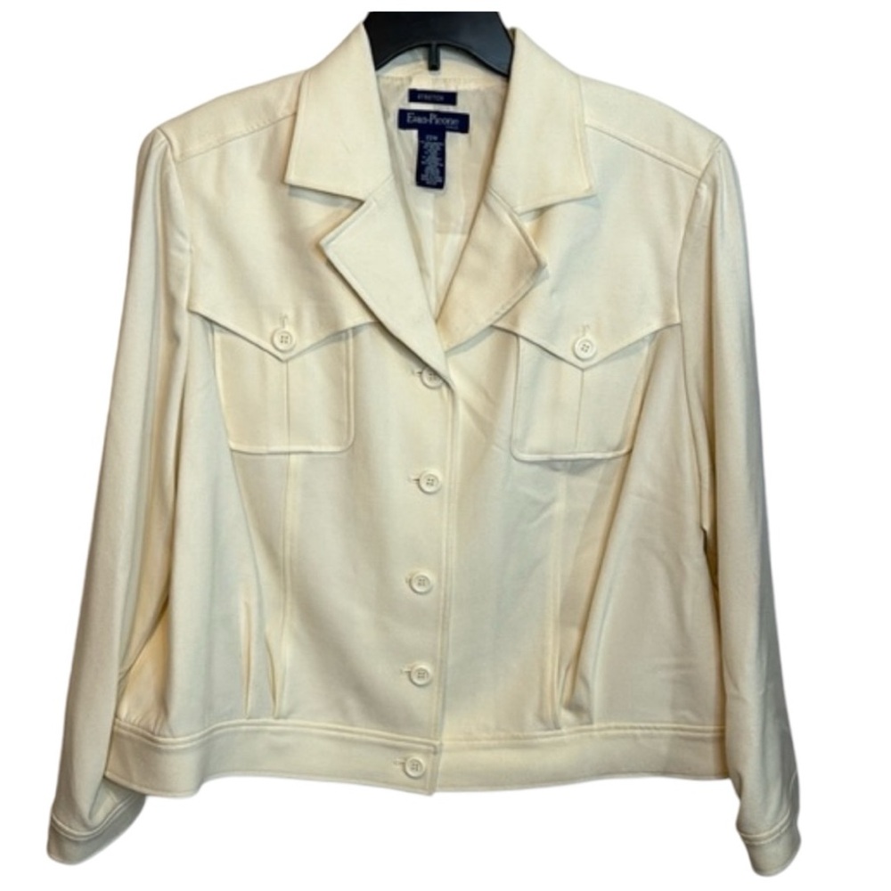 Evan-Picone Wool Blend‎ Cream Jacket in Size 22W